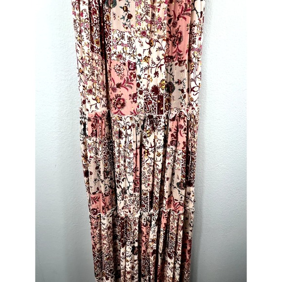 Drew by Anthropologie Naomi Floral Maxi Dress Patchwork Morocco Size S - Picture 13 of 14